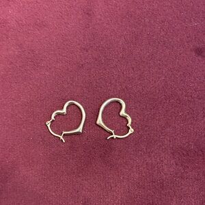 Gold Heart Hoop Earrings